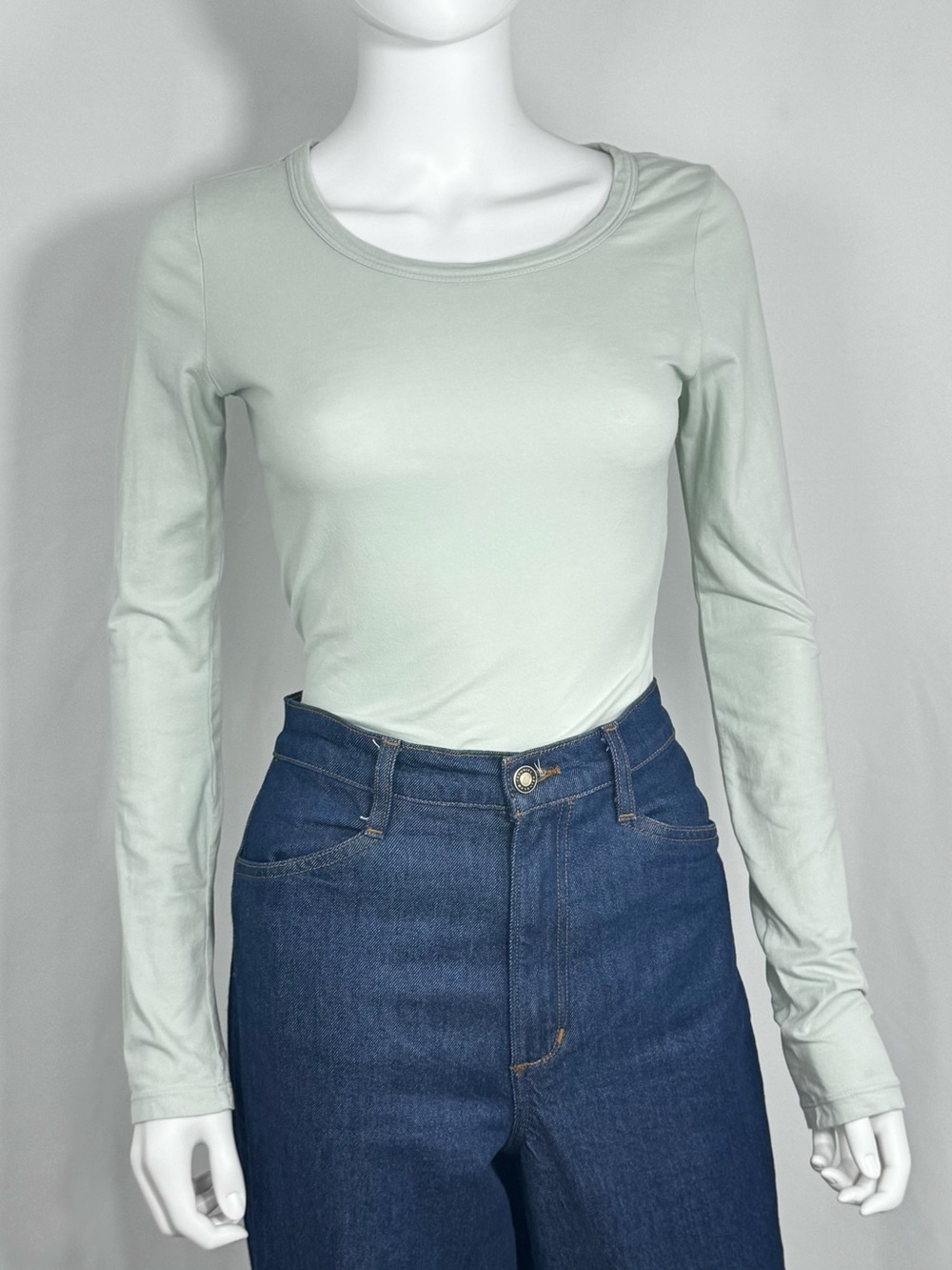 James Perse Supima Cotton Long Sleeve Top Mint Green Size 2 (M)